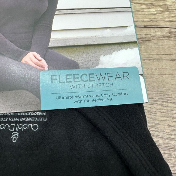Cuddl Duds Warm Layers Top Womens Size L Black Fleecewear Long Sleeve Crew - Picture 3 of 11